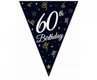 Girlanda papierowa Beauty&Charm z flagami "60", 28x270 cm