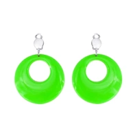 Kolczyki neonowe Koła zielone klipsy 4,5cm