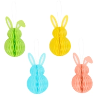 Dekoracje wielkanocne honeycomb Zajączki 4szt. mix
