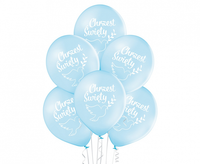 Balony na Chrzest Święty (niebieskie), 6 szt 