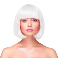Peruka imprezowa włosy krótkie proste białe