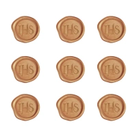 Pieczęć lakowa Komunia Święta IHS złota 9 szt.