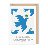 Kartka komunijna z białą ramką