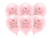 Balony Eco 33 cm, Chrzest Święty, rumiany różowy