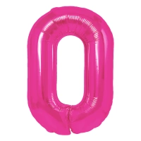 Balon foliowy cyfra 0 ciemnoróżowy 100cm