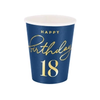 Kubek Happy Birthday 18 granatowy 220ml 6szt.