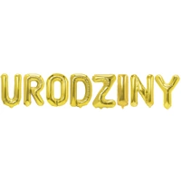 Balon foliowy napis URODZINY złoty