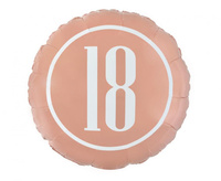 Balon foliowy "18" (różowo-złoty), 18"