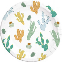 Talerzyki papierowe Kaktus, 8 szt.