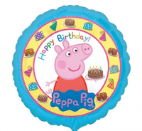 Balon foliowy 18 cali/43 cm Świnka Peppa "Happy Birthday"