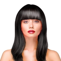 Peruka imprezowa włosy długie proste czarne