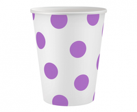 Kubeczki pap. Groszki, lawendowe, 250 ml, 6 szt.