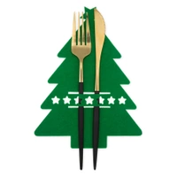 Podkładki świąteczne pod sztućce Choinka zielone 6szt.
