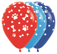 Balony Sempertex Paw Prints - Boy Assortment, 12",25 szt
