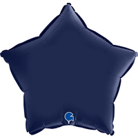 Balon Grabo 18'' Gwiazdka Satin Blue Navy (ciemny granat)