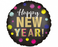 Balon foliowy 18" CIR - Happy New Year, satynowy