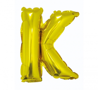 Balon foliowy "Litera K", złota, 35 cm