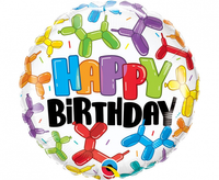Balon foliowy 18 cali QL RND Happy Birthday, pieski