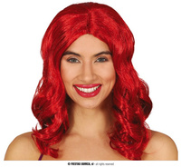 Peruka damska, długie czerwone włosy