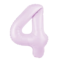 Balon foliowy cyfra 4 liliowy matowy 100cm