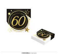 Serwetki na 60-stkę, 12 szt,, 33 cm.