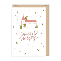 Kartka "Chrzciny - Różowy kościółek"