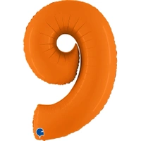 Balon foliowy cyfra 9, pomarańczowy, 102cm