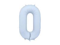 Balon foliowy Cyfra '0', 86cm, mglisty niebieski
