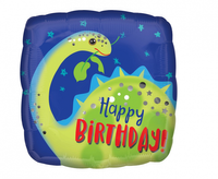 Balon foliowy 18 cali/43 cm Dinozaur "Happy birthday"