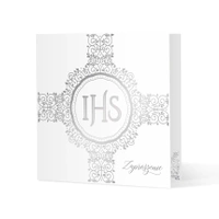 Zaproszenie na komunię biało-srebrne 10szt.