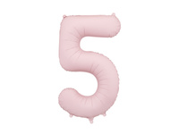 Balon foliowy Cyfra ''5'', 86cm, jasny różowy