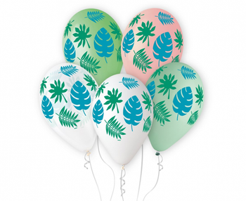 Balony Premium Hel Tropikalne liście, 13"/ 5 szt.