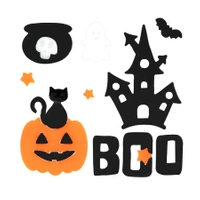 Naklejki żelowe na szybę Halloween BOO