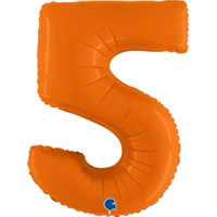 Balon foliowy cyfra 5, pomarańczowy, 102cm