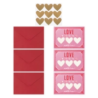 Miłosna walentynkowa karta zdrapka DIY 3szt.