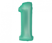 Balon foliowy Smart, Cyfra 1, miętowa matowa, 76 cm