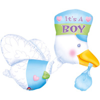 Balon foliowy It's a Boy Stork, 58 cm x 81 cm