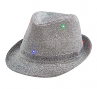 Kapelusz świecący "Brokat", srebrny