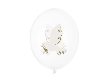 Balony 30 cm, Gołąb, Crystal Clear