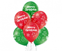 Balony Merry Christmas, 6szt