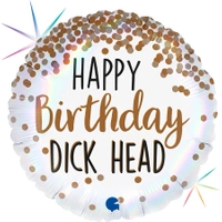 Balon Grabo Happy Birthday Dick Head 18" - 46 cm