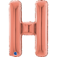 Balon Grabo 26'' Litera H różowe - złoto, 66cm 