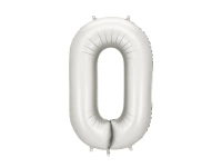 Balon foliowy Cyfra ''0'', 86cm, srebrny