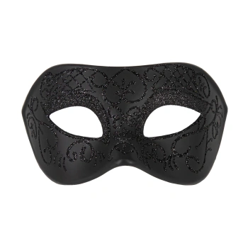 Maska karnawałowa z brokatowym wzorem czarna