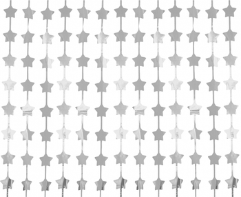 Kurtyna Gwiazdki, metaliczna srebrna, 100x200 cm