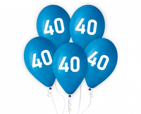 Balony 40, niebieskie, 12"/ 5 szt.
