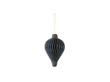 Bombka papierowa honeycomb Kropelka, granat, 8x12 cm