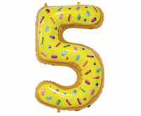 Balon foliowy Cyfra 5, ciasteczko, 78 cm