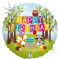 Balon foliowy Woodland Birthday 18" - 46 cm