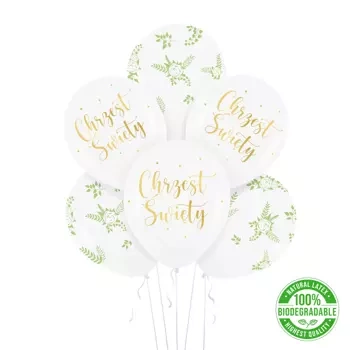 Balony Chrzest 12cali 6szt